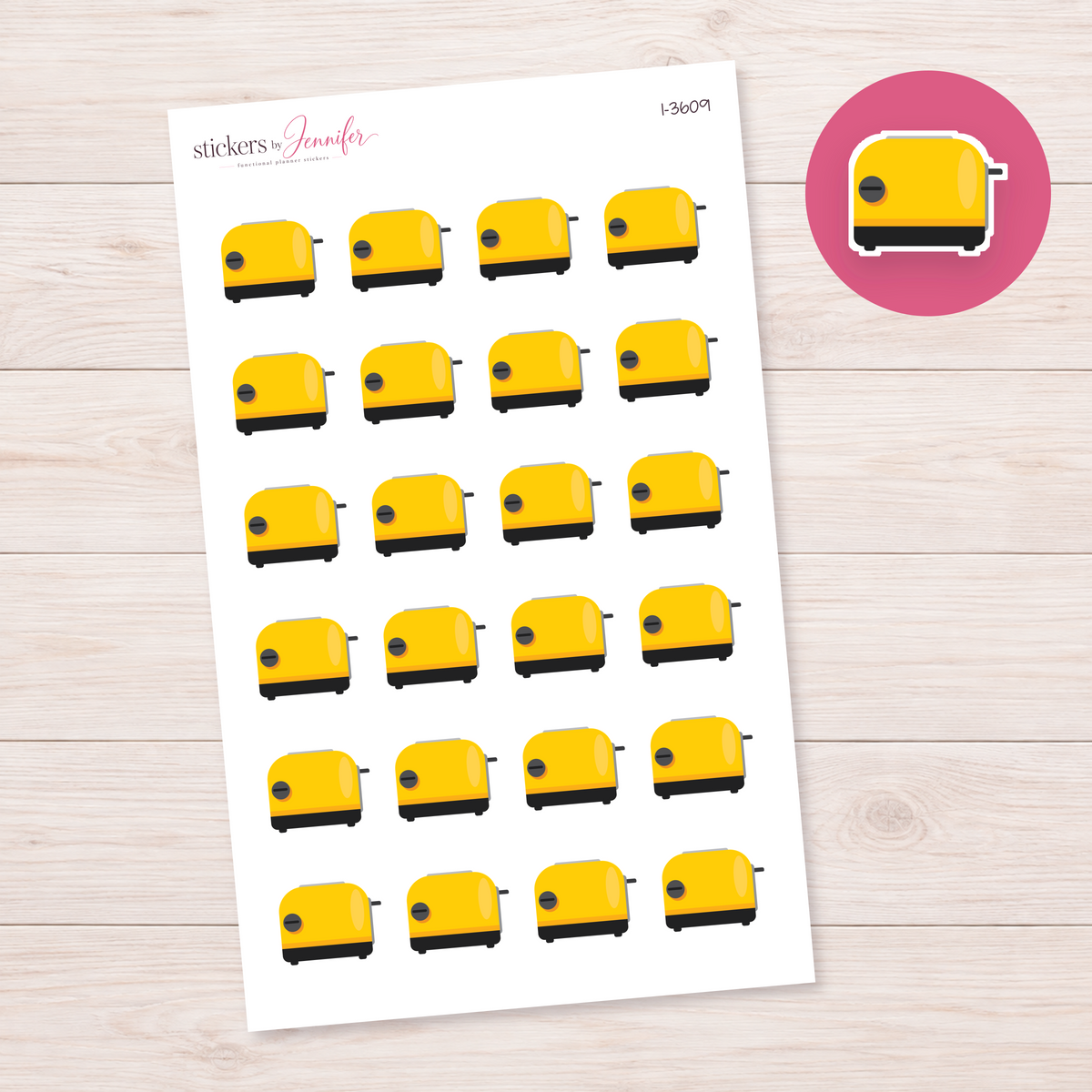 Yellow Toaster Planner Stickers | I-3609