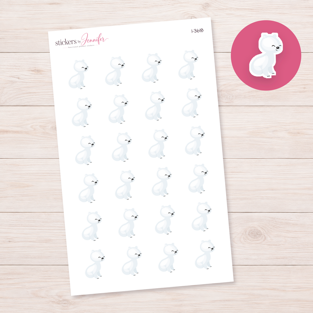 Polar Bear Planner Stickers | I-3618