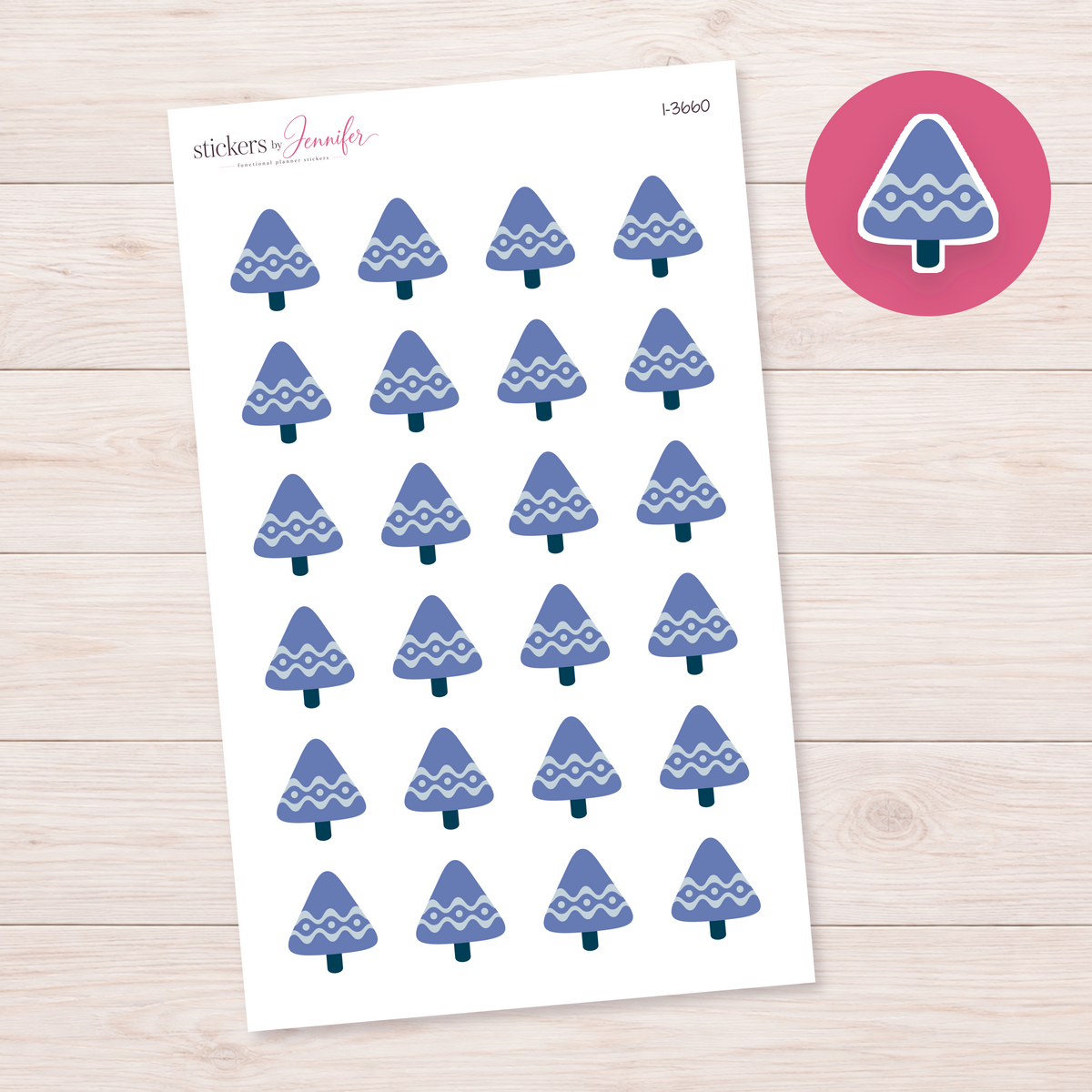 Purple Wavy Evergreen Planner Stickers | I-3660
