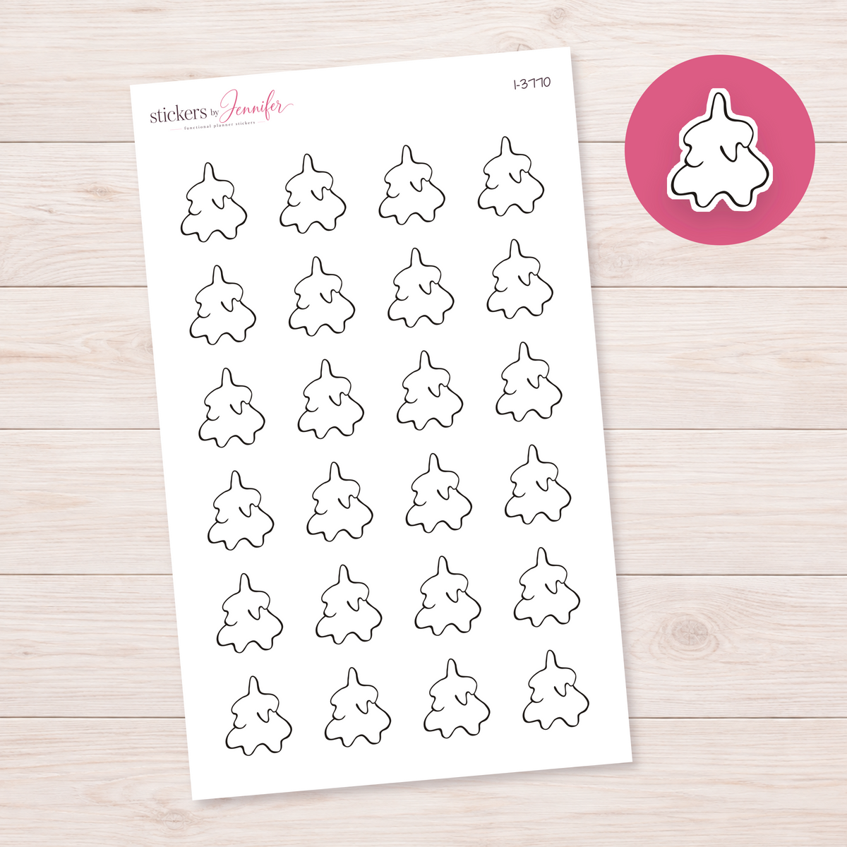 Outline Tiered Evergreen Planner Stickers | I-3770