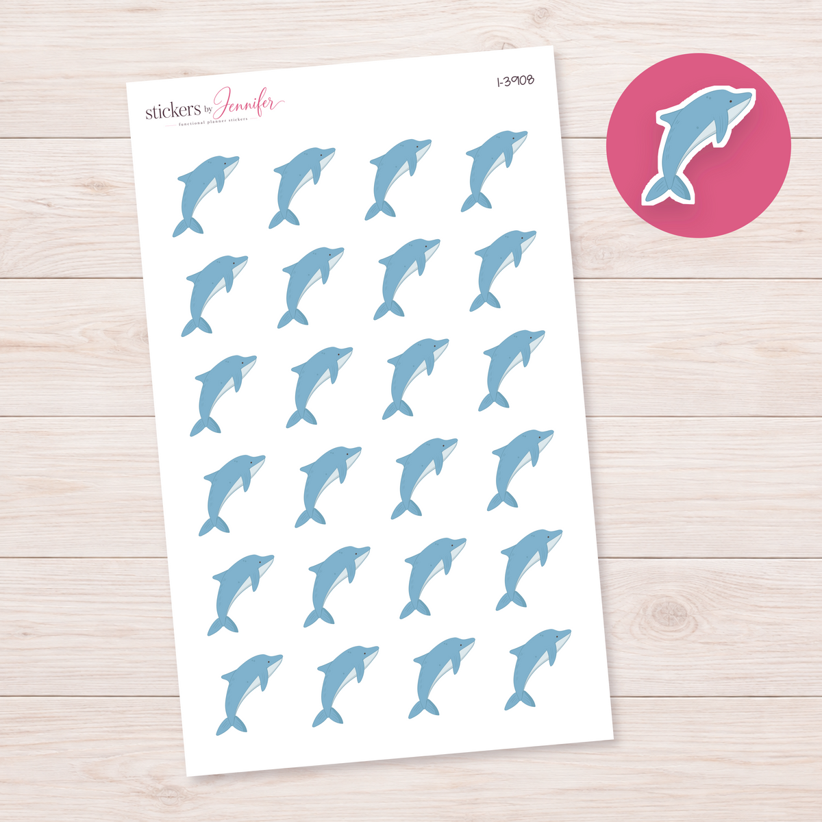 Leaping Blue Dolphin Planner Stickers | I-3908