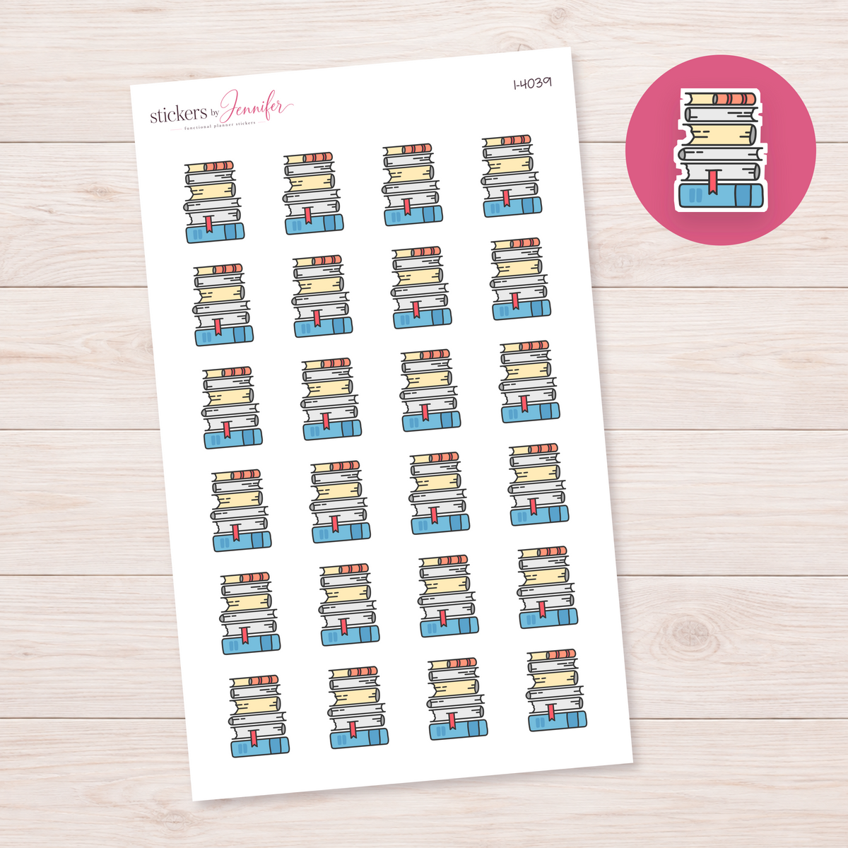 Stack of Books Planner Stickers | I-4039