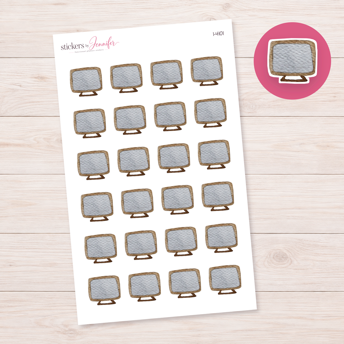 Vintage Television Planner Stickers | I-4101