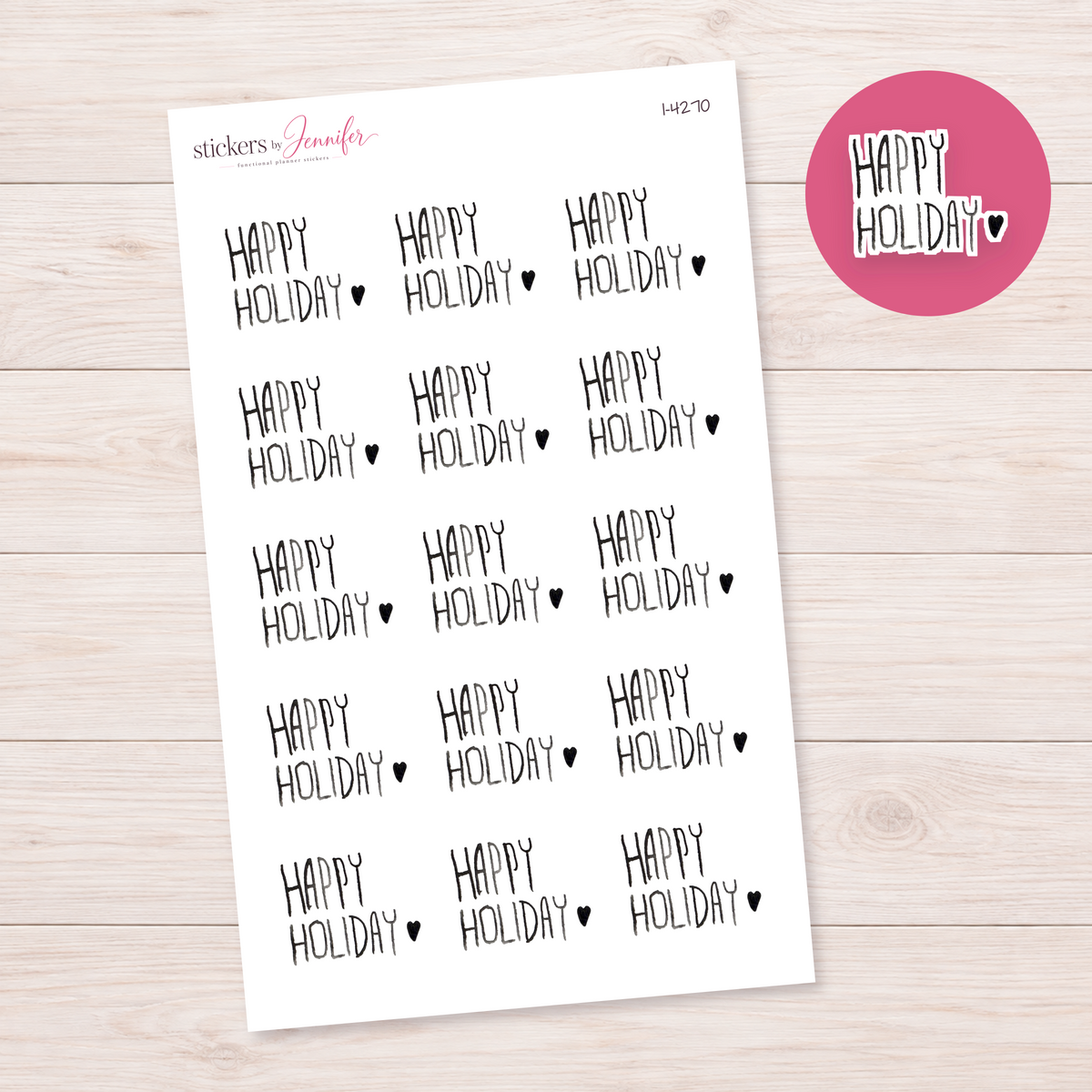 Happy Holiday Lettering Planner Stickers | I-4270