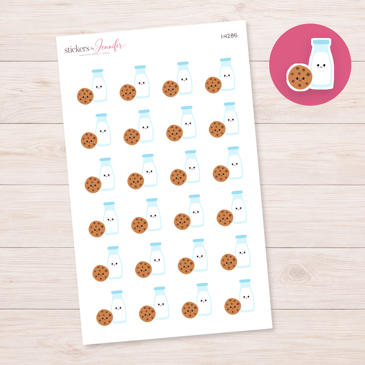 Milk and Cookie Pair Planner Stickers | I-4285
