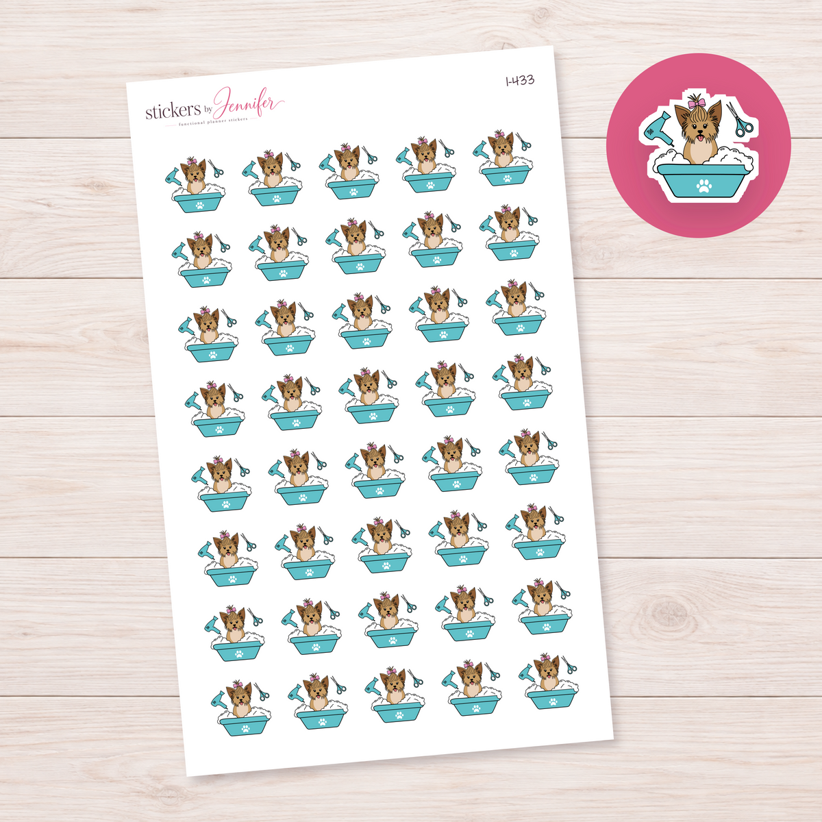 Dog Grooming Bath Planner Stickers | I-433
