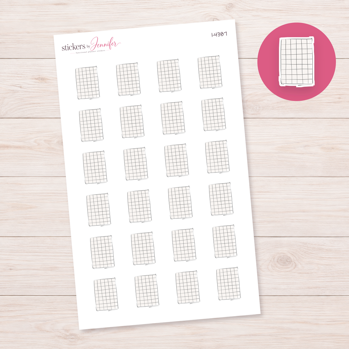 Grid Notebook Planner Stickers | I-4387
