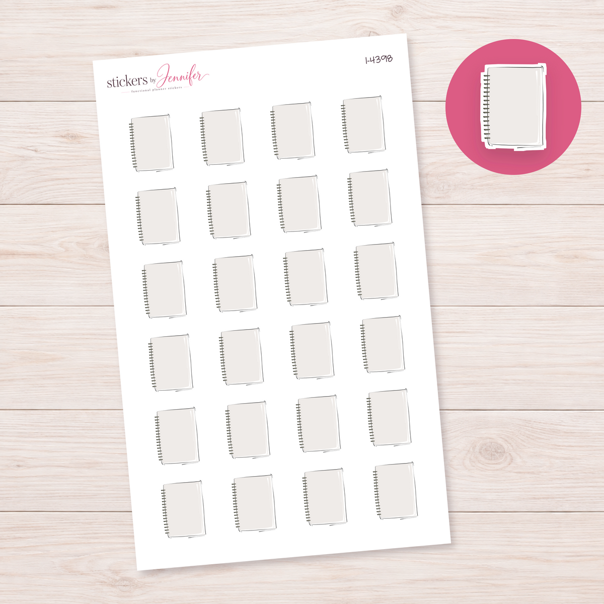 Plain Spiral Notebook Planner Stickers | I-4398