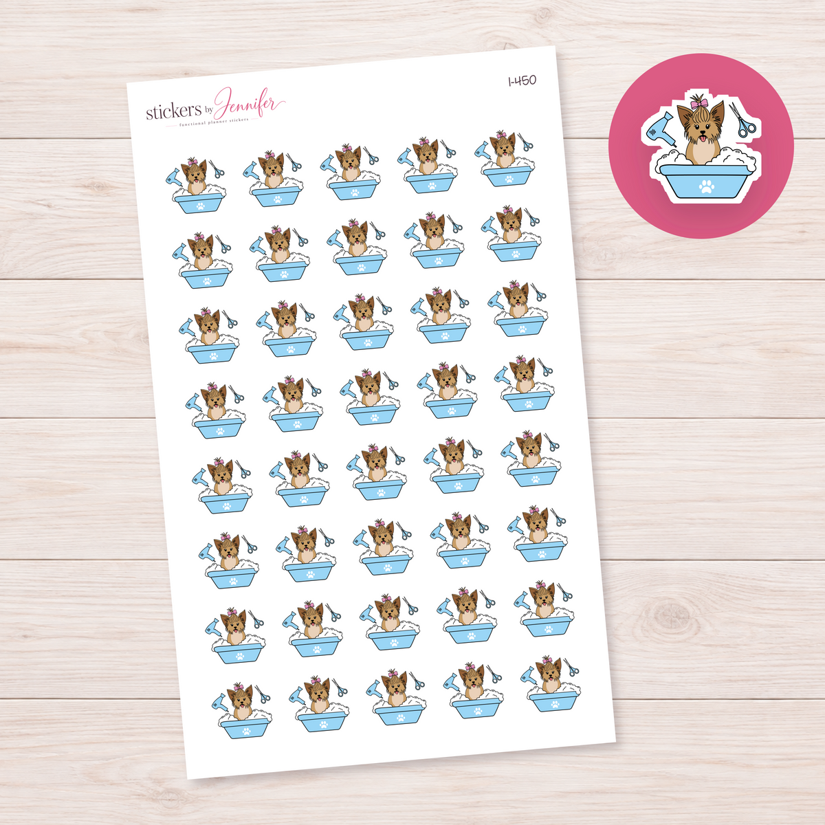 Dog Bath & Grooming Planner Stickers | I-450