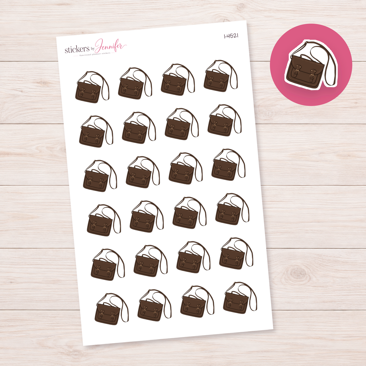Brown Crossbody Satchel Planner Stickers | I-4521
