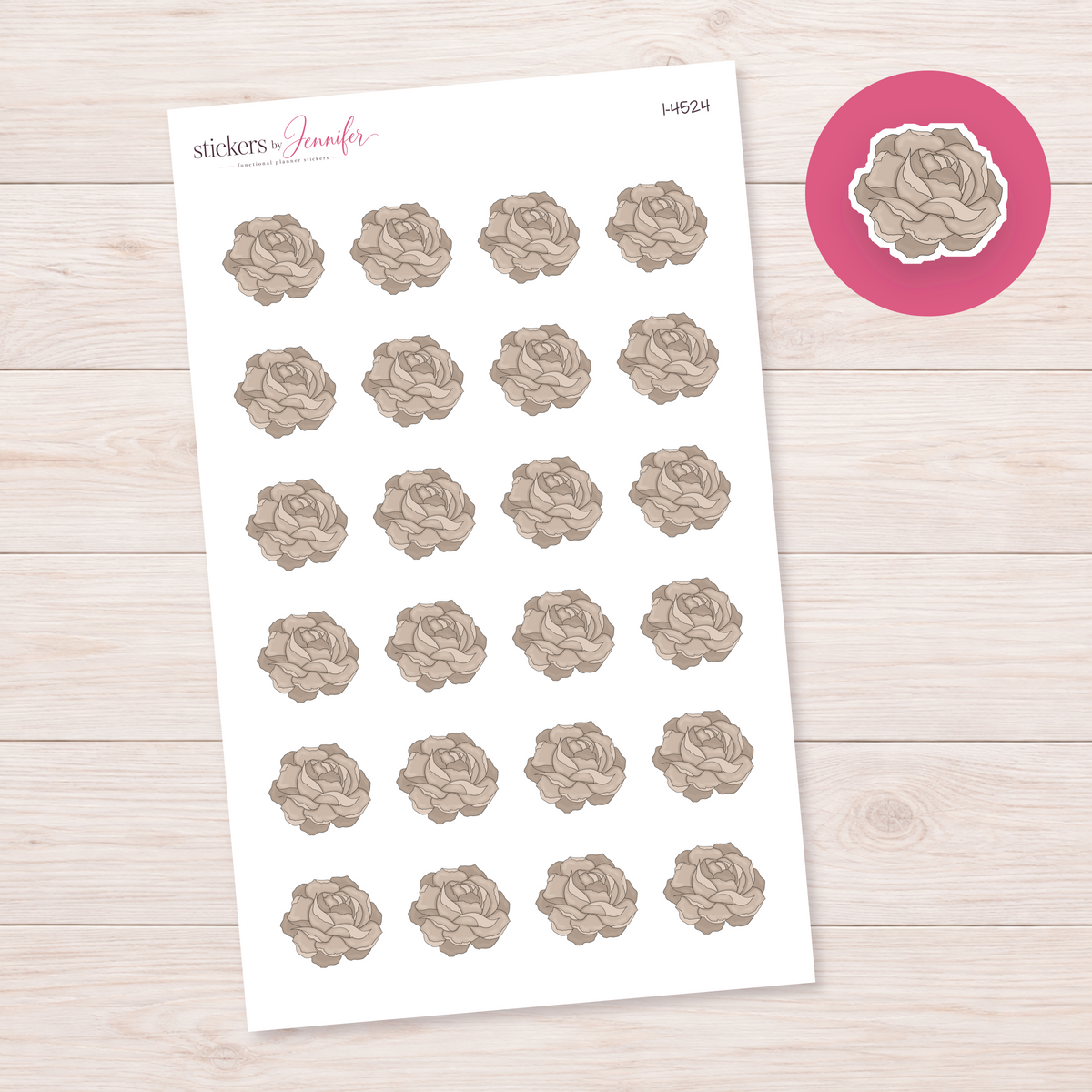 Taupe Rose Planner Stickers | I-4524