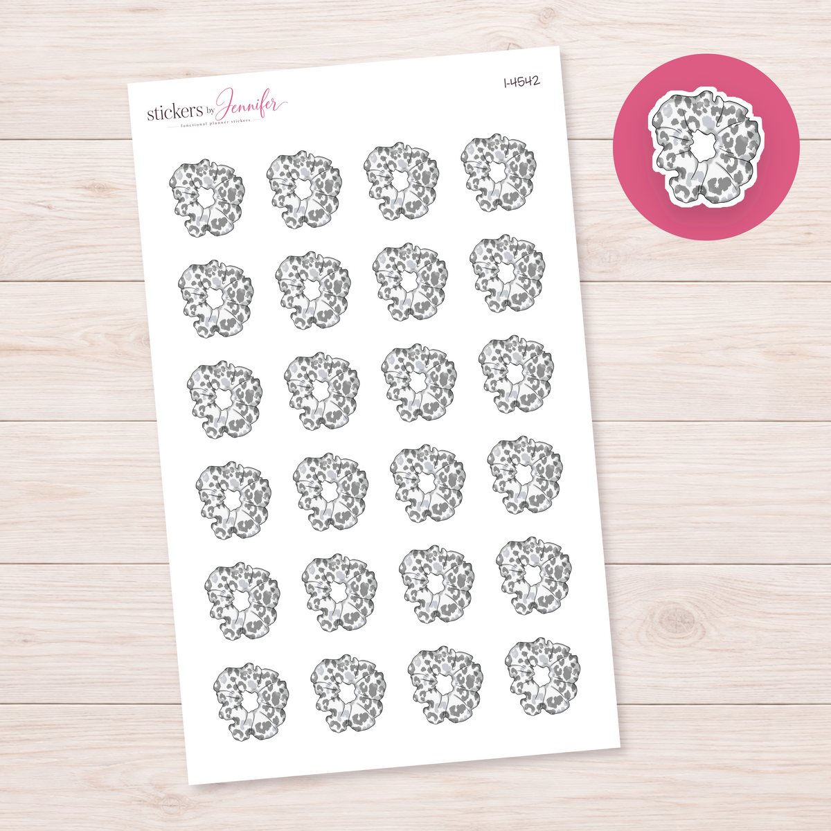 Leopard Scrunchie Planner Stickers | I-4542