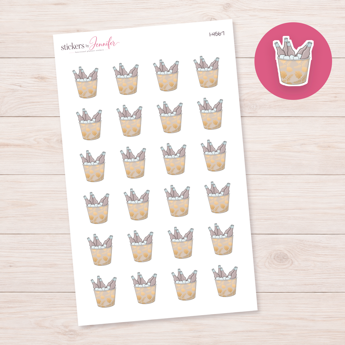 Bottles in Ice Bucket Planner Stickers | I-4567