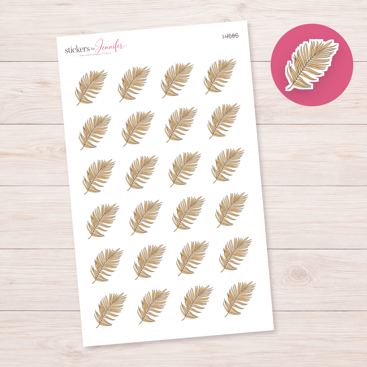 Golden Palm Frond Planner Stickers | I-4585