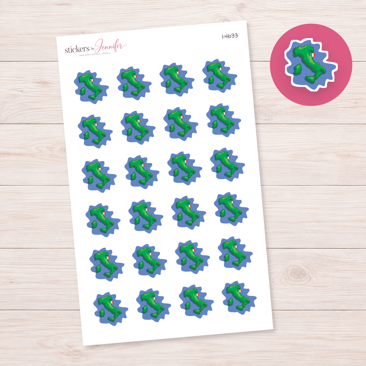 Italy Map Planner Stickers | I-4633