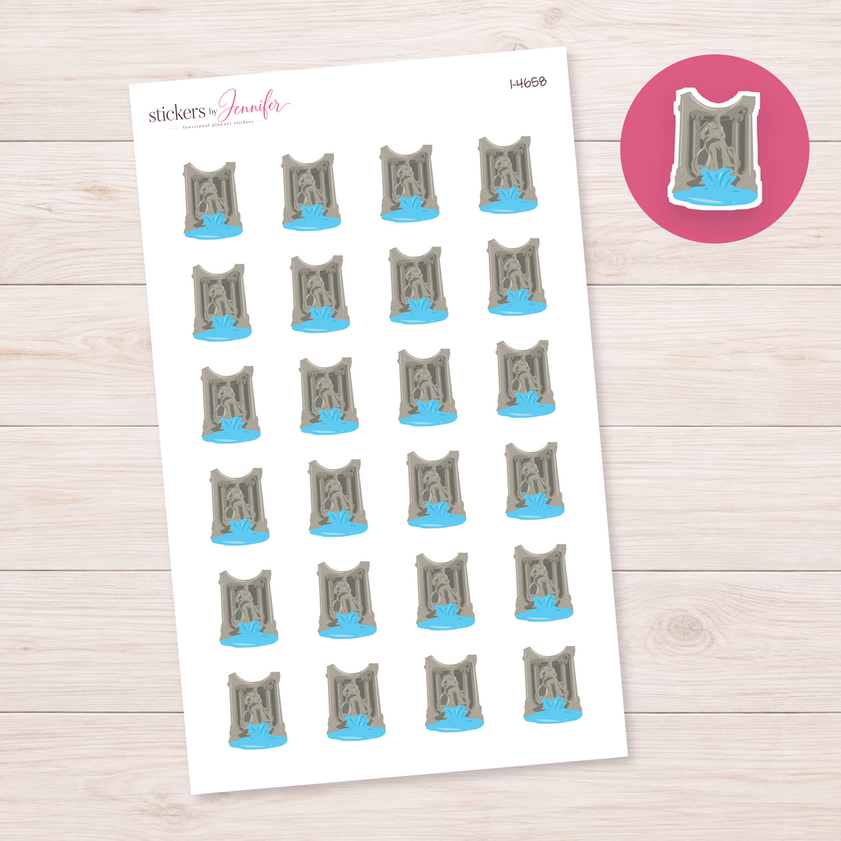 Trevi Fountain Planner Stickers | I-4658