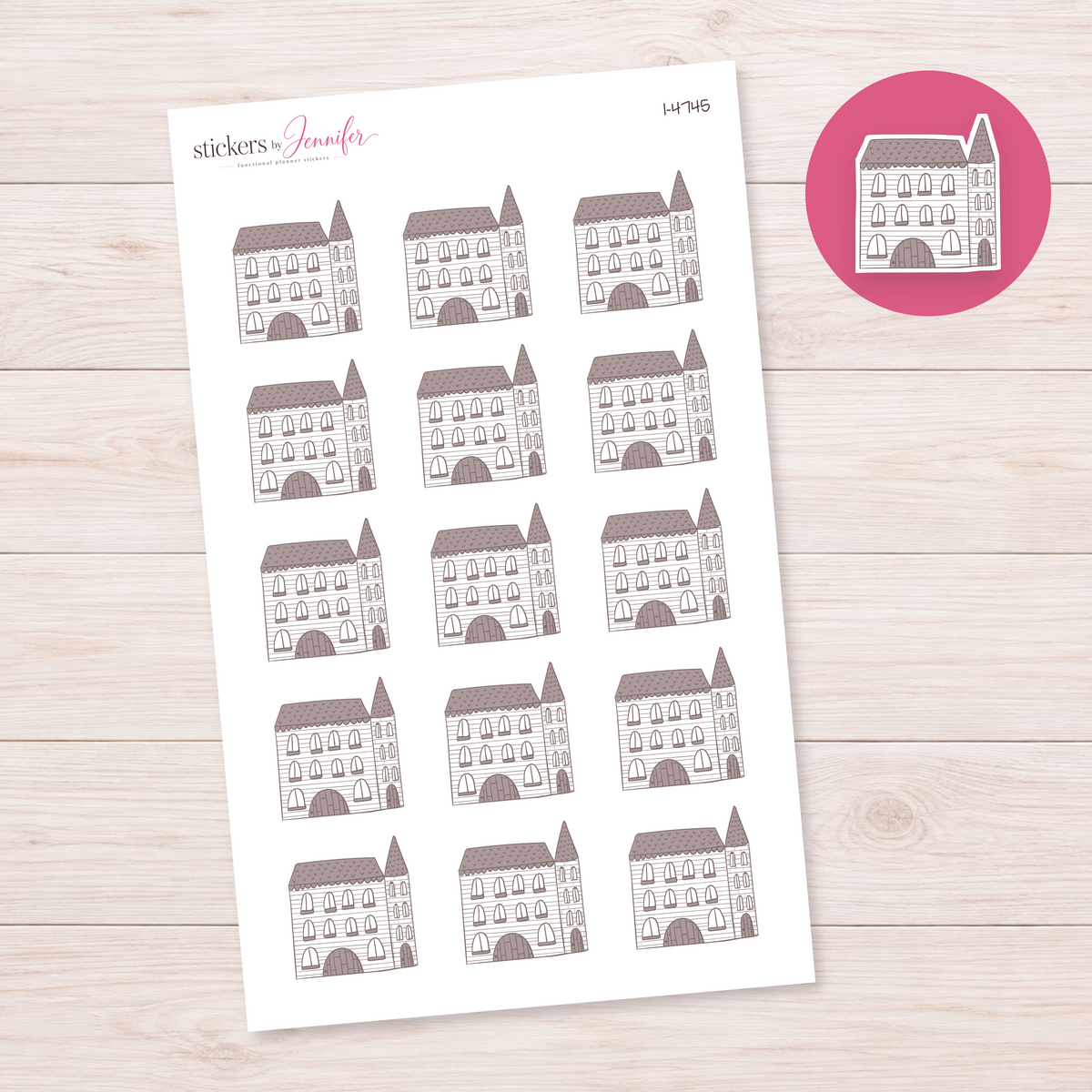 Tall Storybook House Planner Stickers | I-4745