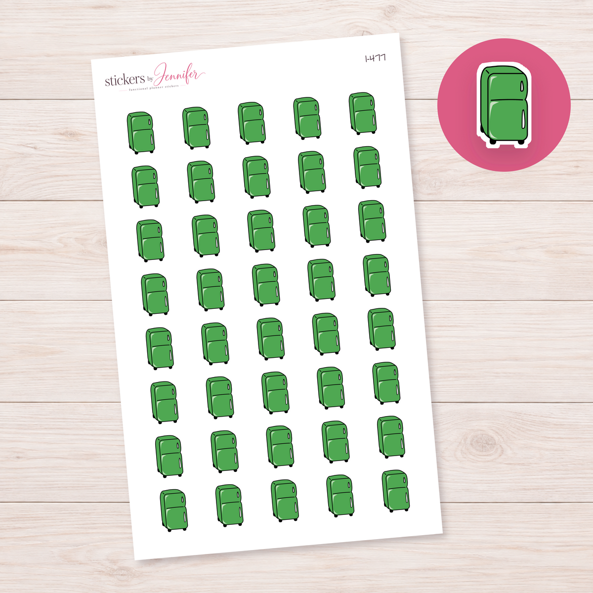Bright Green Fridge Planner Stickers | I-477