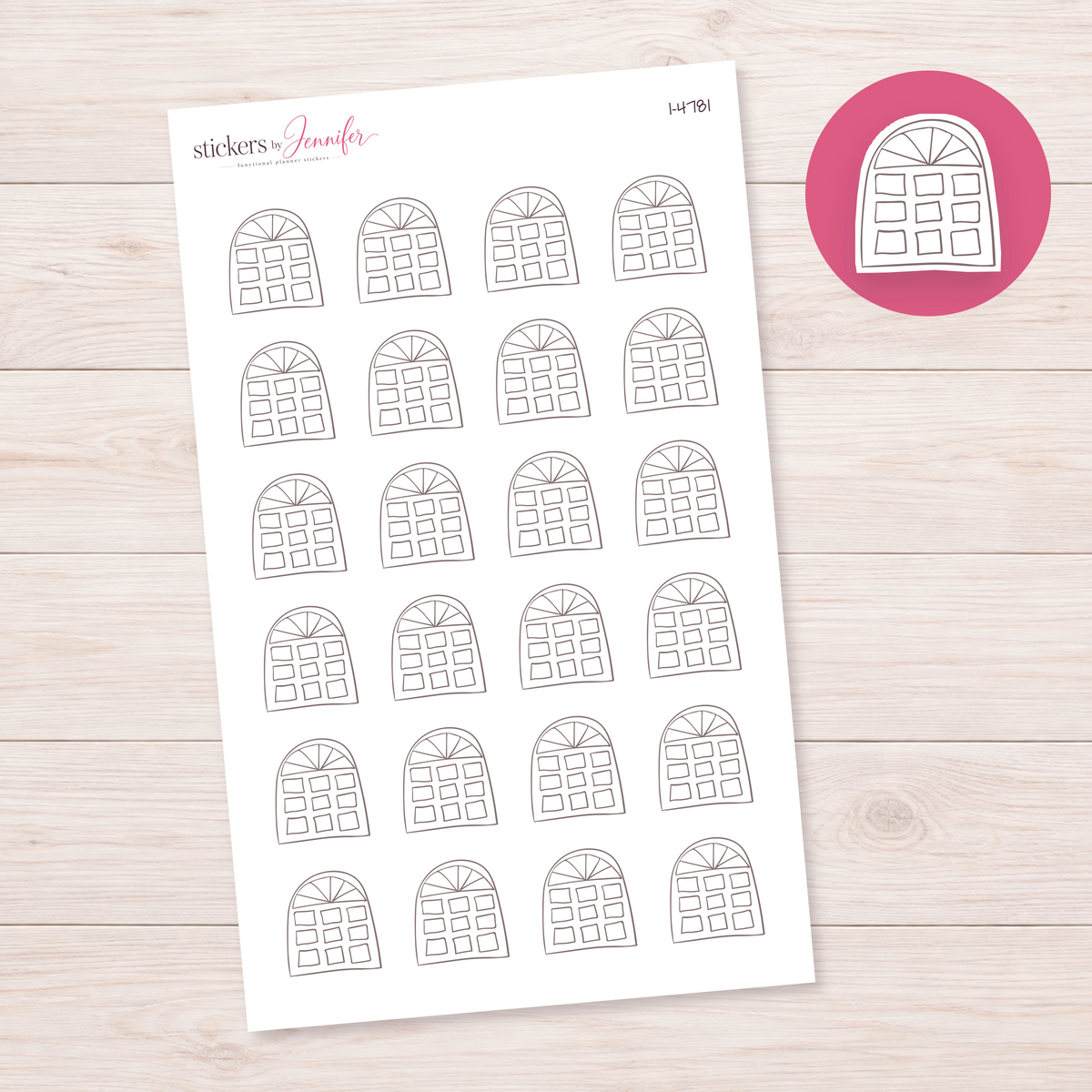 Arched Door Outline Planner Stickers | I-4781
