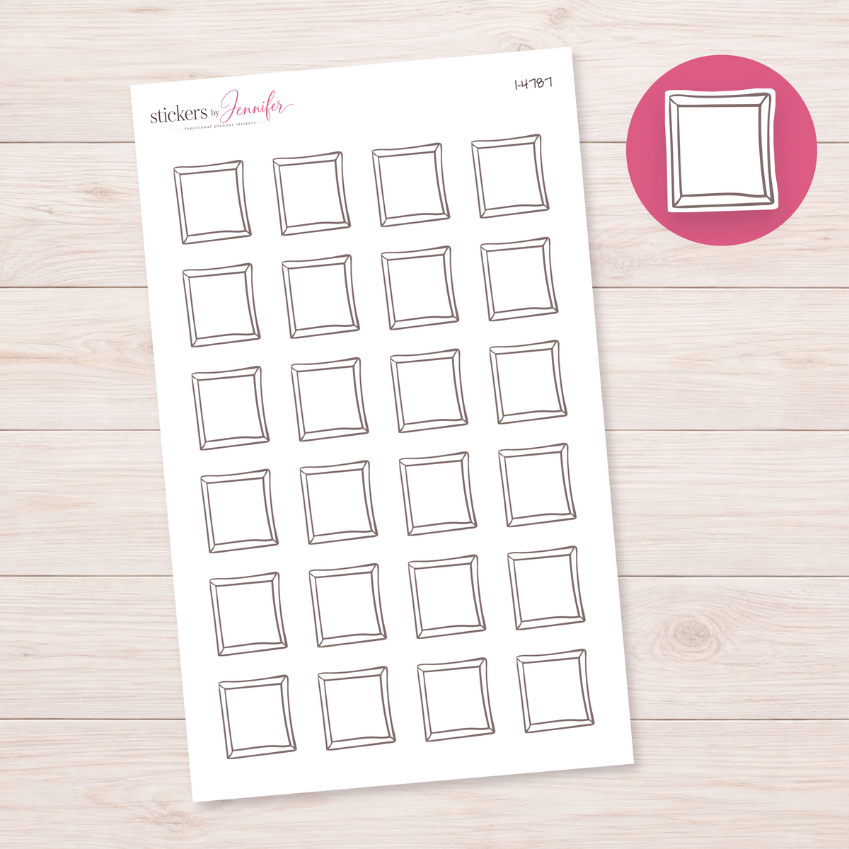 Square Outline Frame Planner Stickers | I-4787