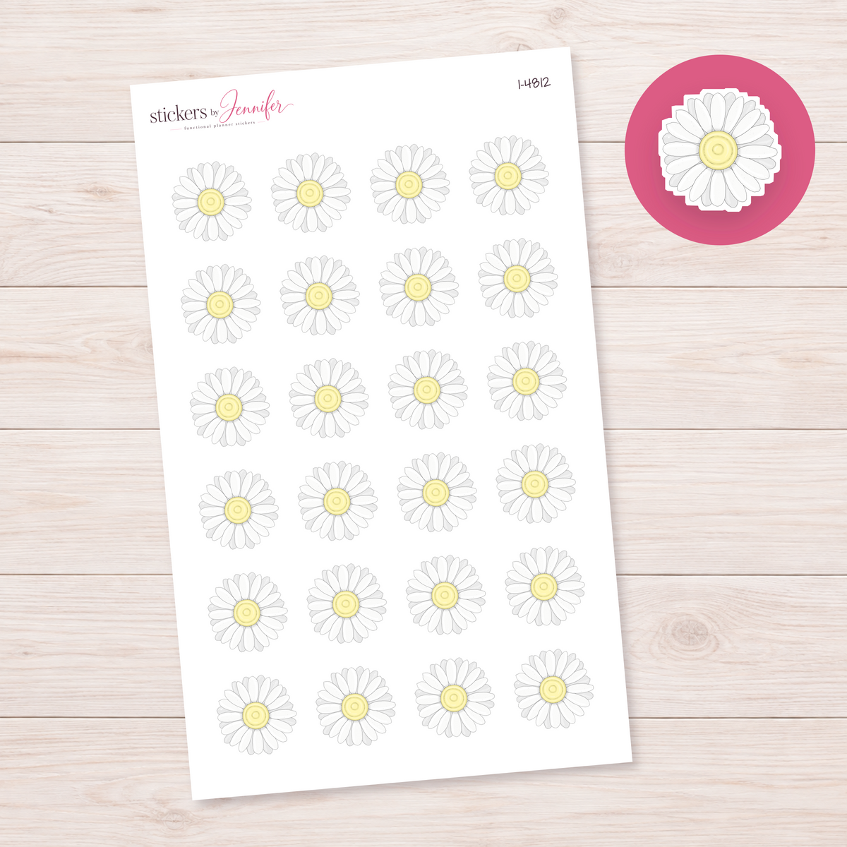 White Daisy Planner Stickers | I-4812