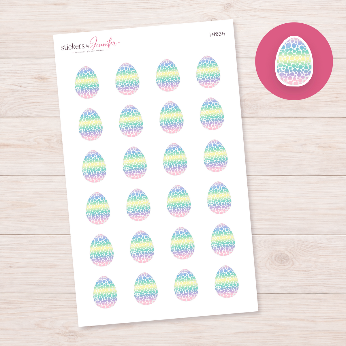 Rainbow Dot Easter Egg Planner Stickers | I-4824