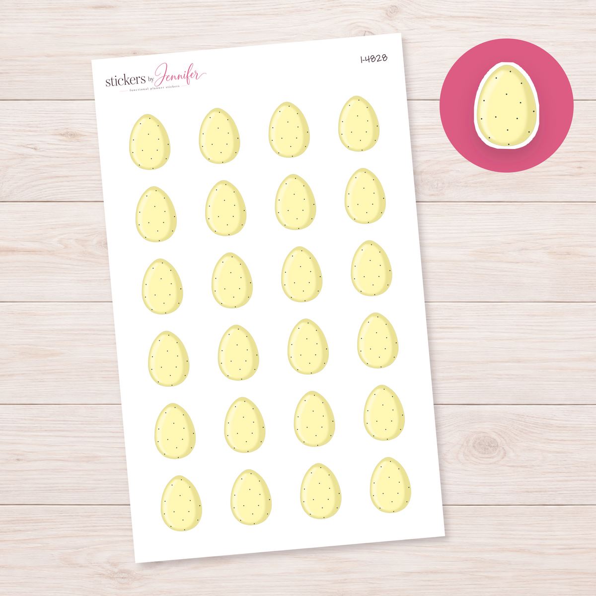Yellow Dotted Easter Egg Planner Stickers | I-4828