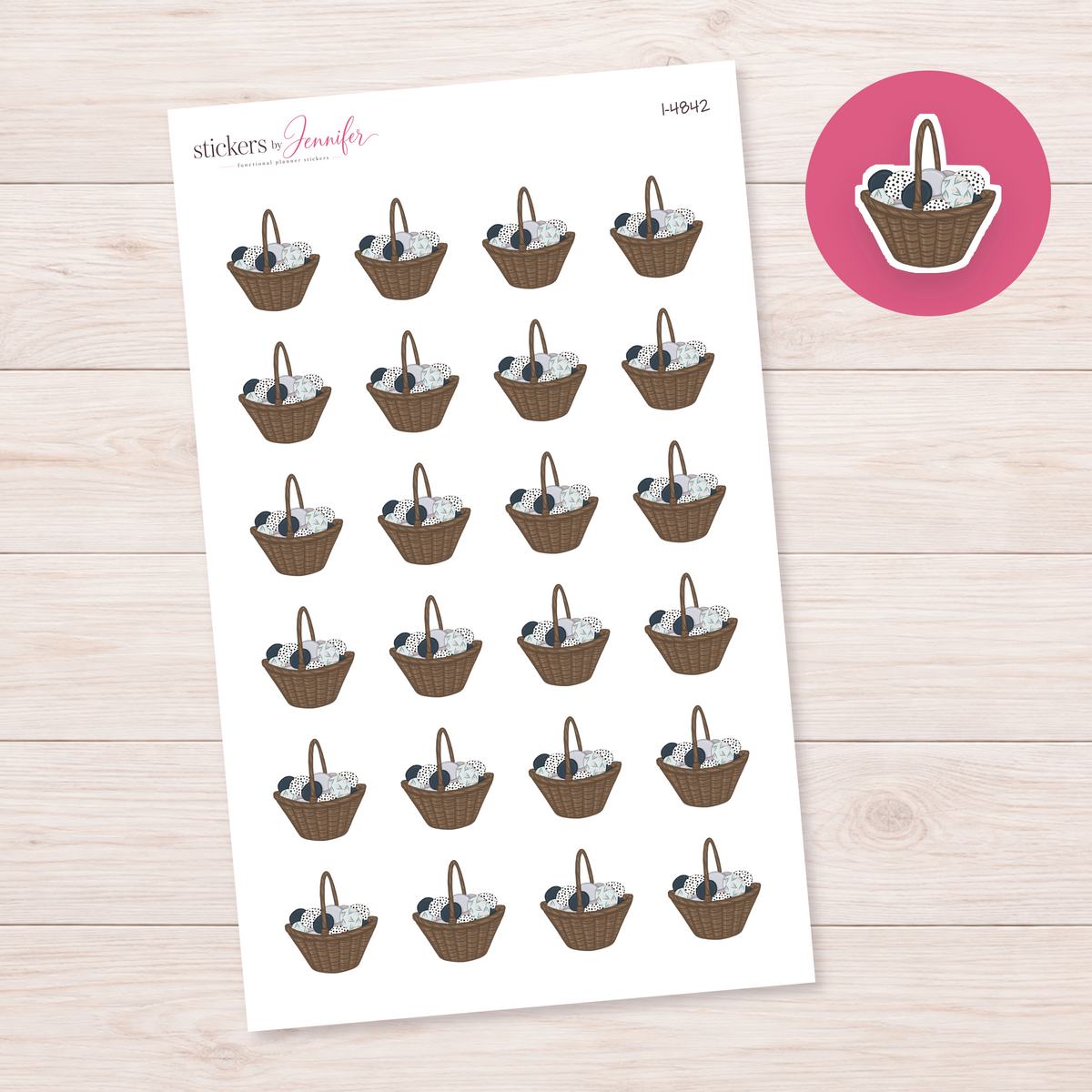 Decorated Egg Basket Planner Stickers | I-4842