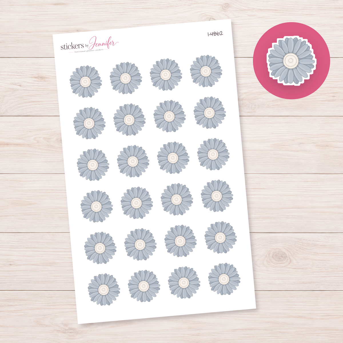 Blue Daisy Planner Stickers | I-4862