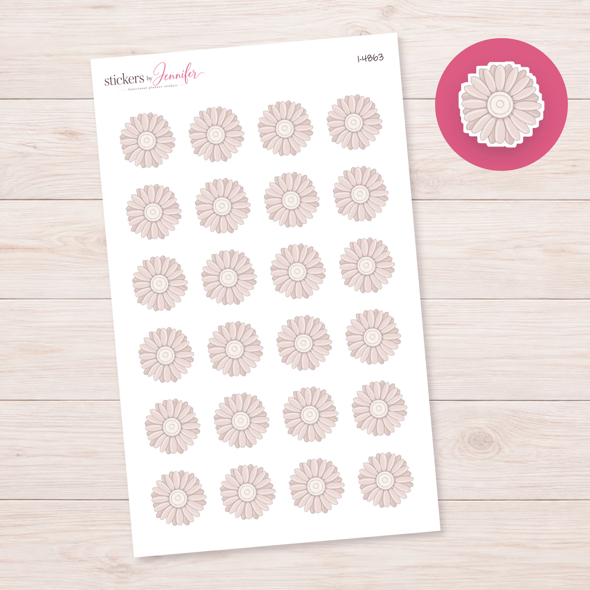 Blush Daisy Planner Stickers | I-4863