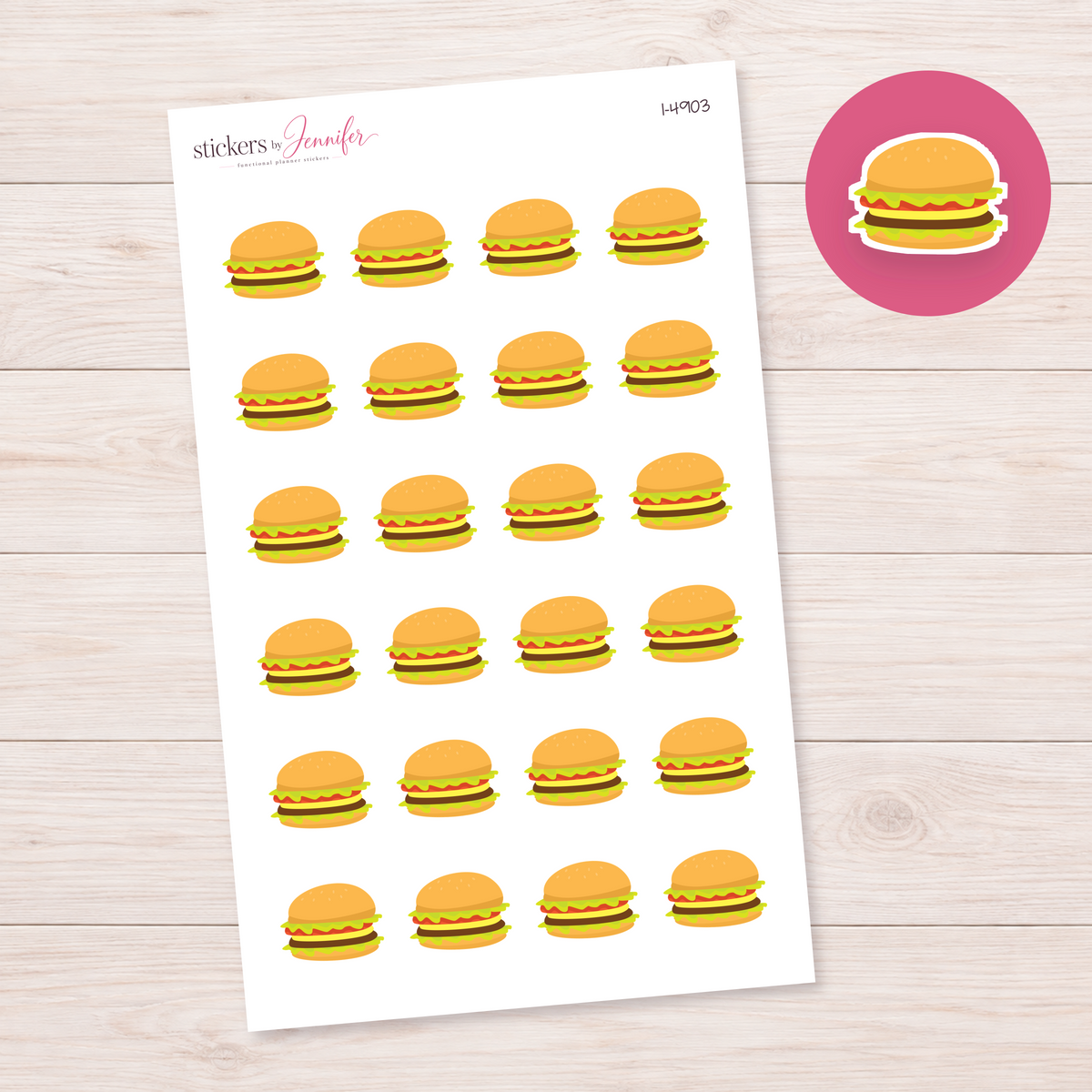 Classic Burger Planner Stickers | I-4903