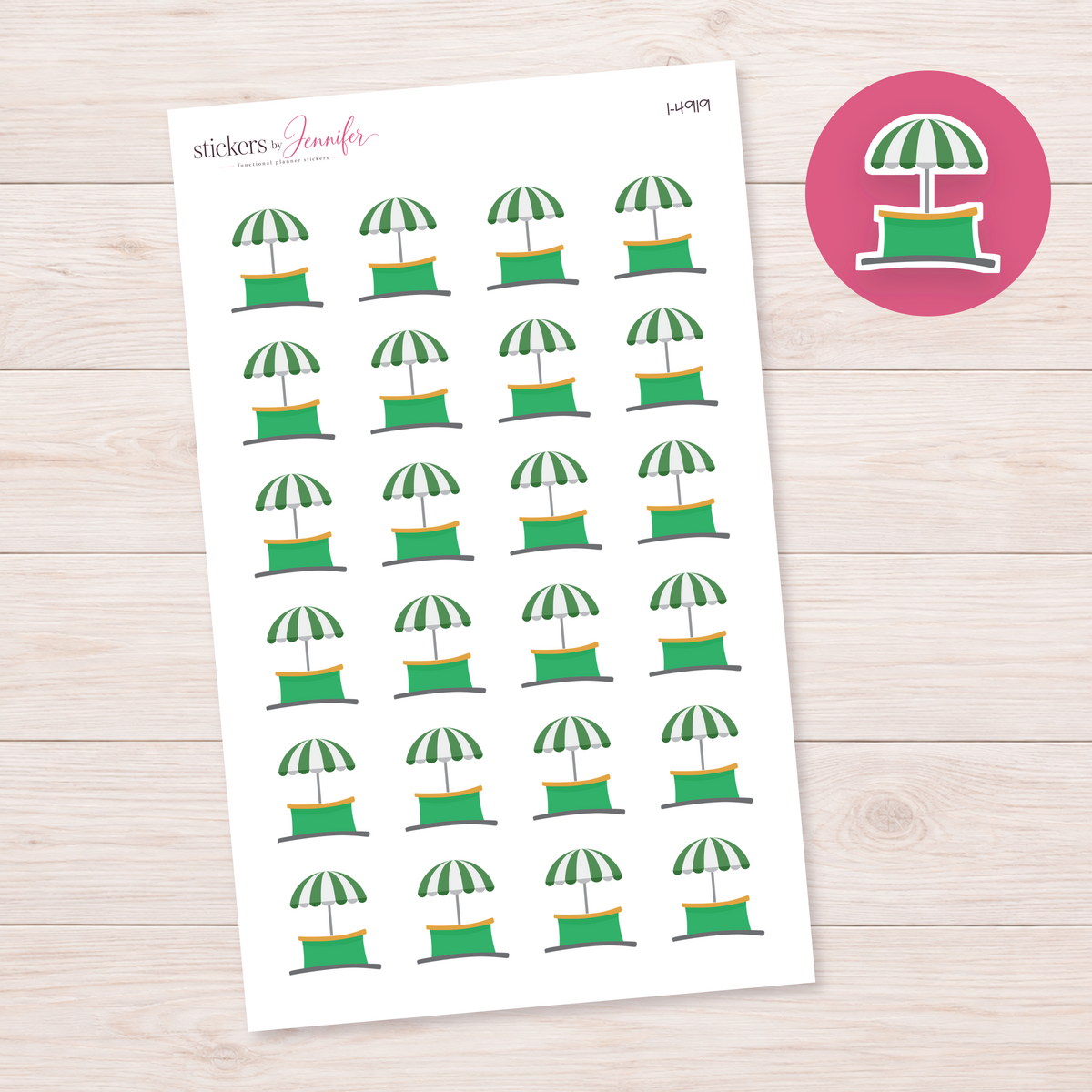 Green Street Food Stand Planner Stickers | I-4919