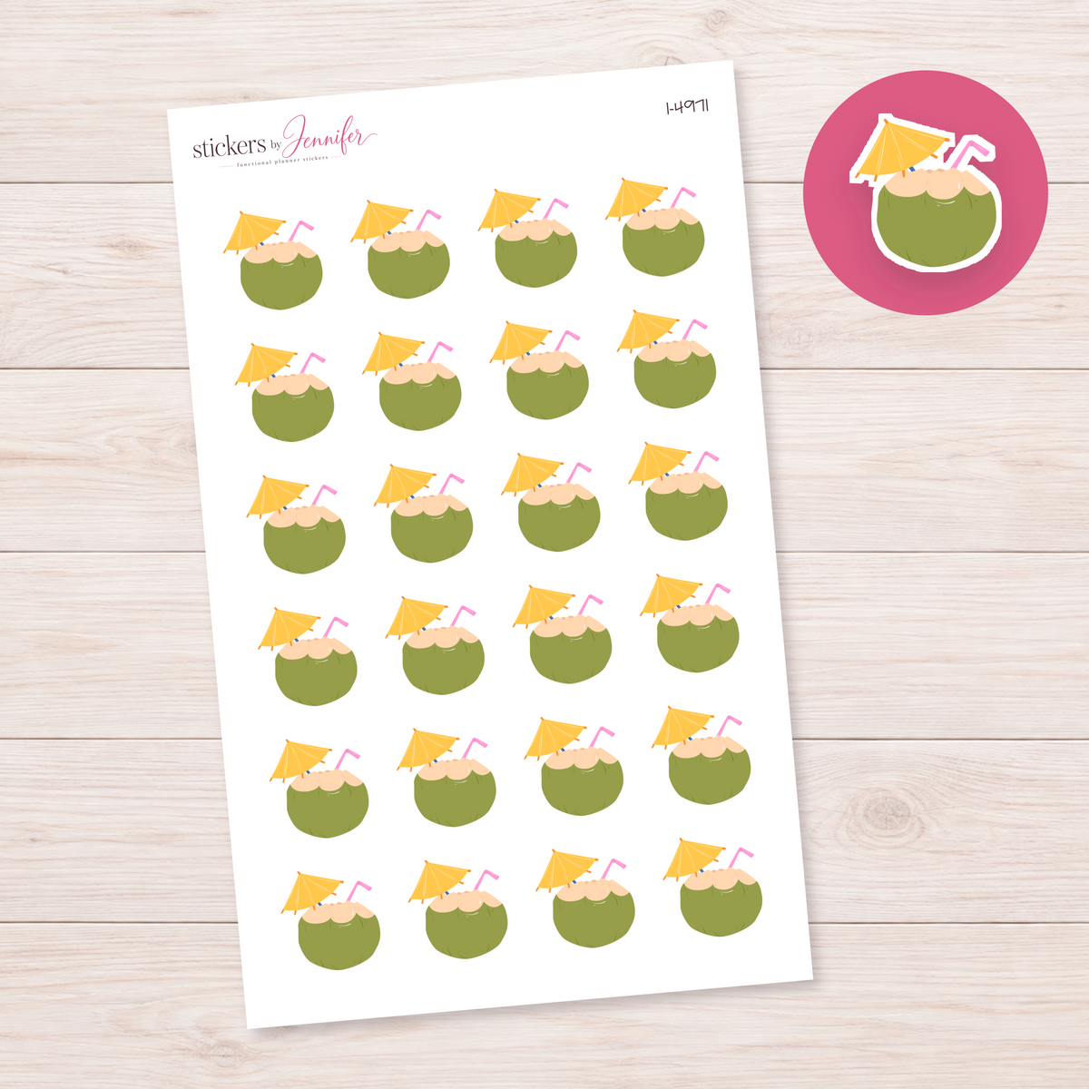 Coconut Drink Planner Stickers | I-4971