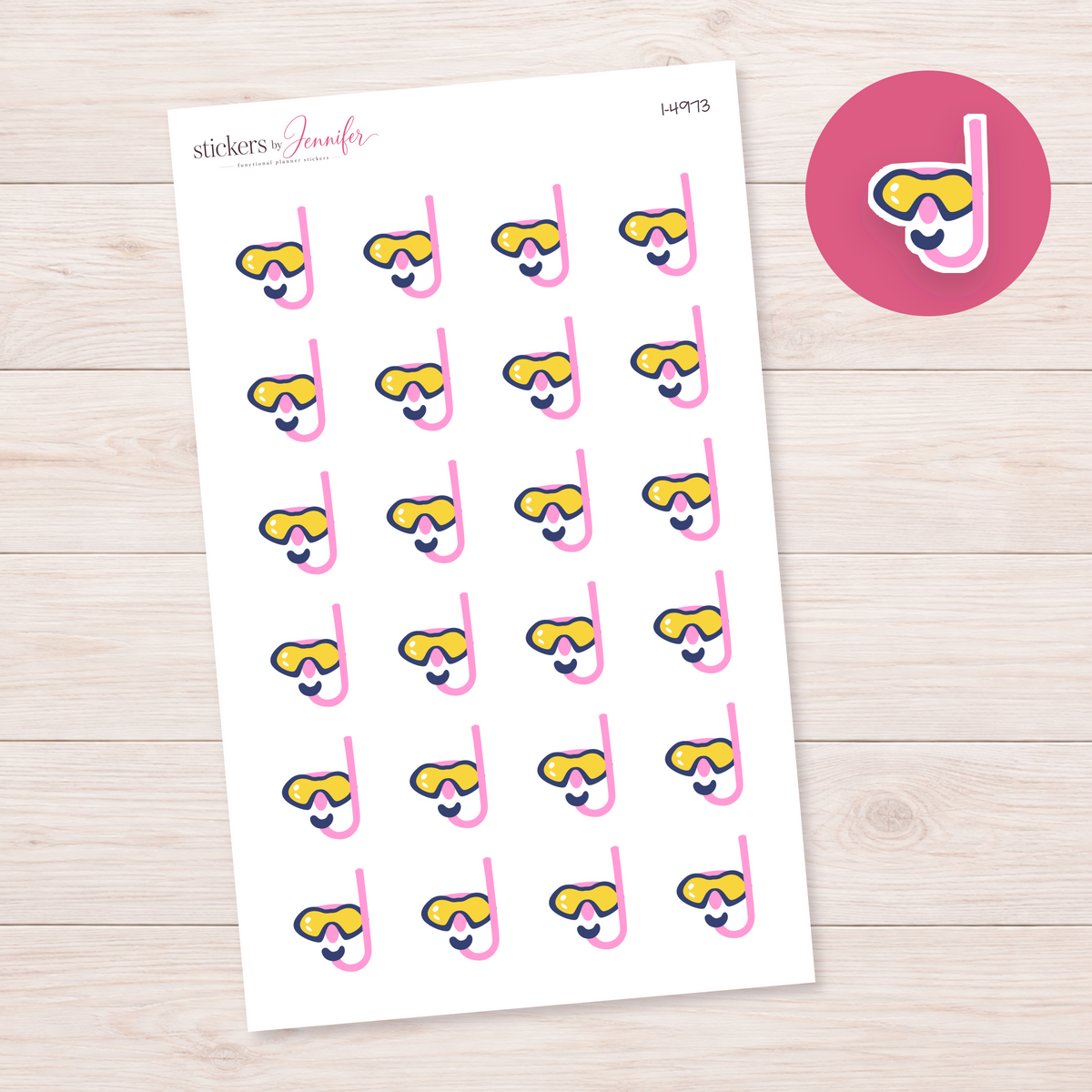 Snorkel Mask Set Planner Stickers | I-4973