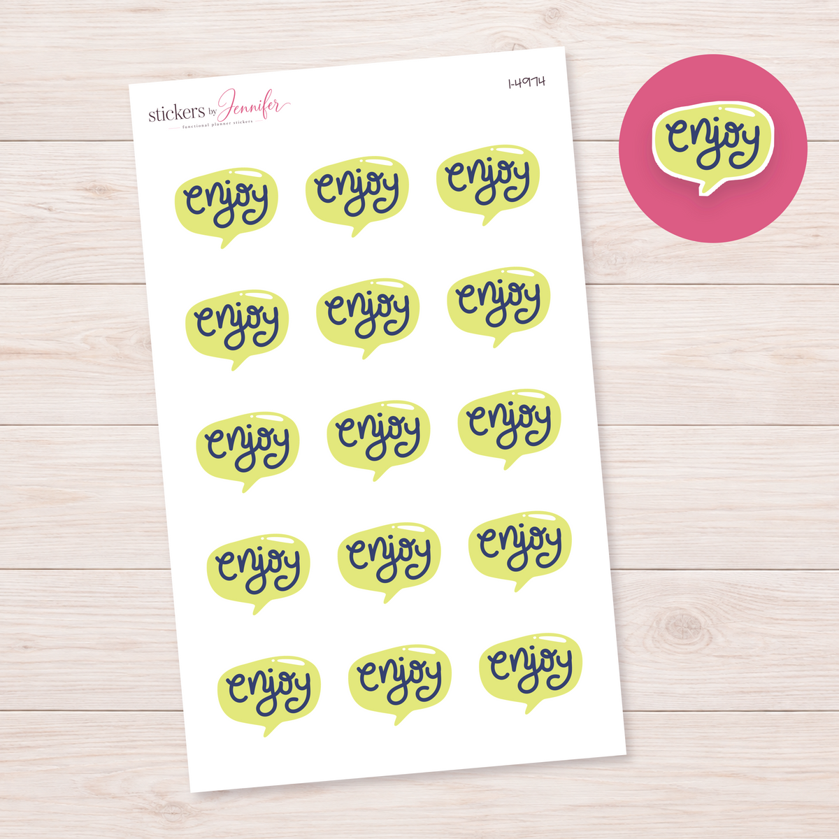 Enjoy Speech Bubble Planner Stickers | I-4974