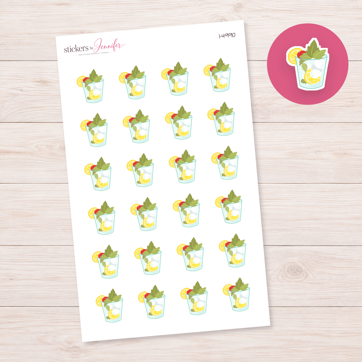 Citrus Mint Drink Planner Stickers | I-4990