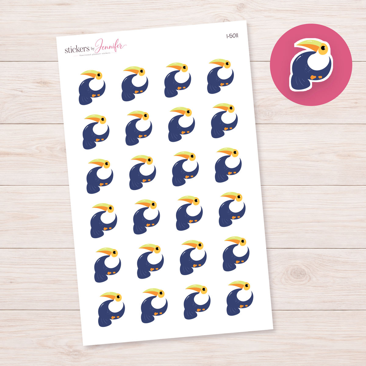 Colorful Toucan Planner Stickers | I-5011