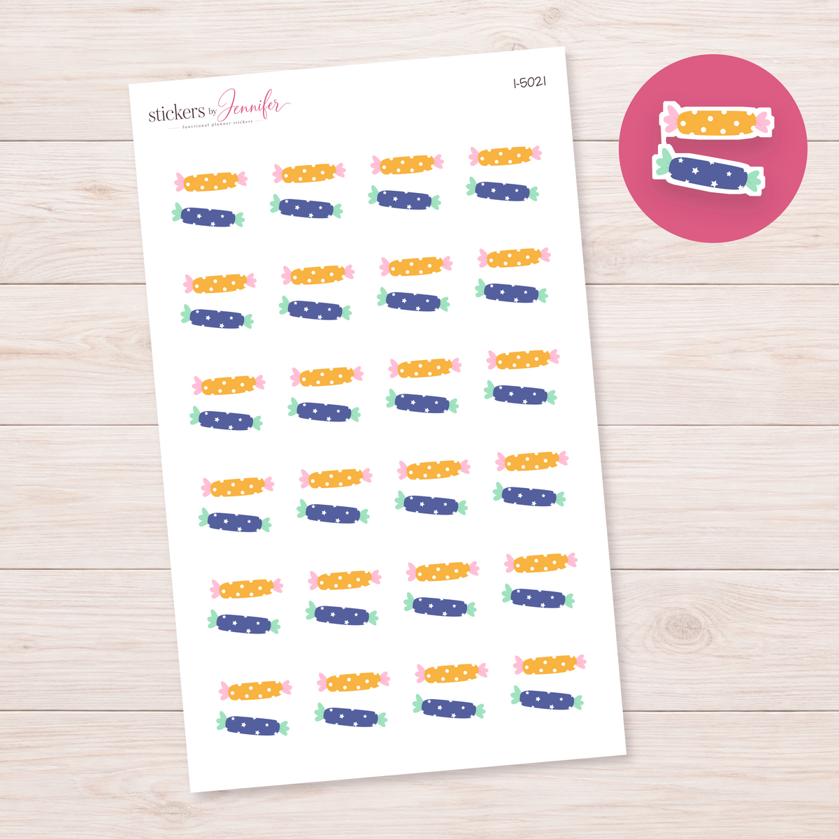 Colorful Wrapped Candies Planner Stickers | I-5021