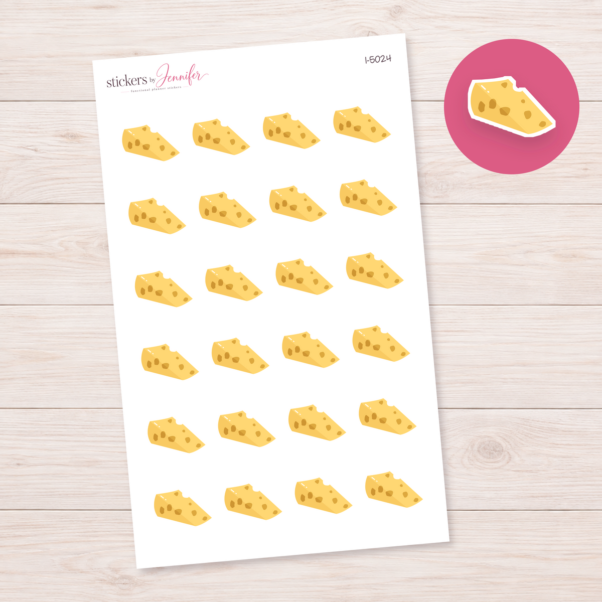 Cheese Wedge Planner Stickers | I-5024