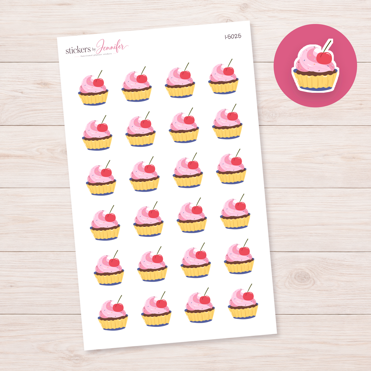 Cherry Cupcake Planner Stickers | I-5025
