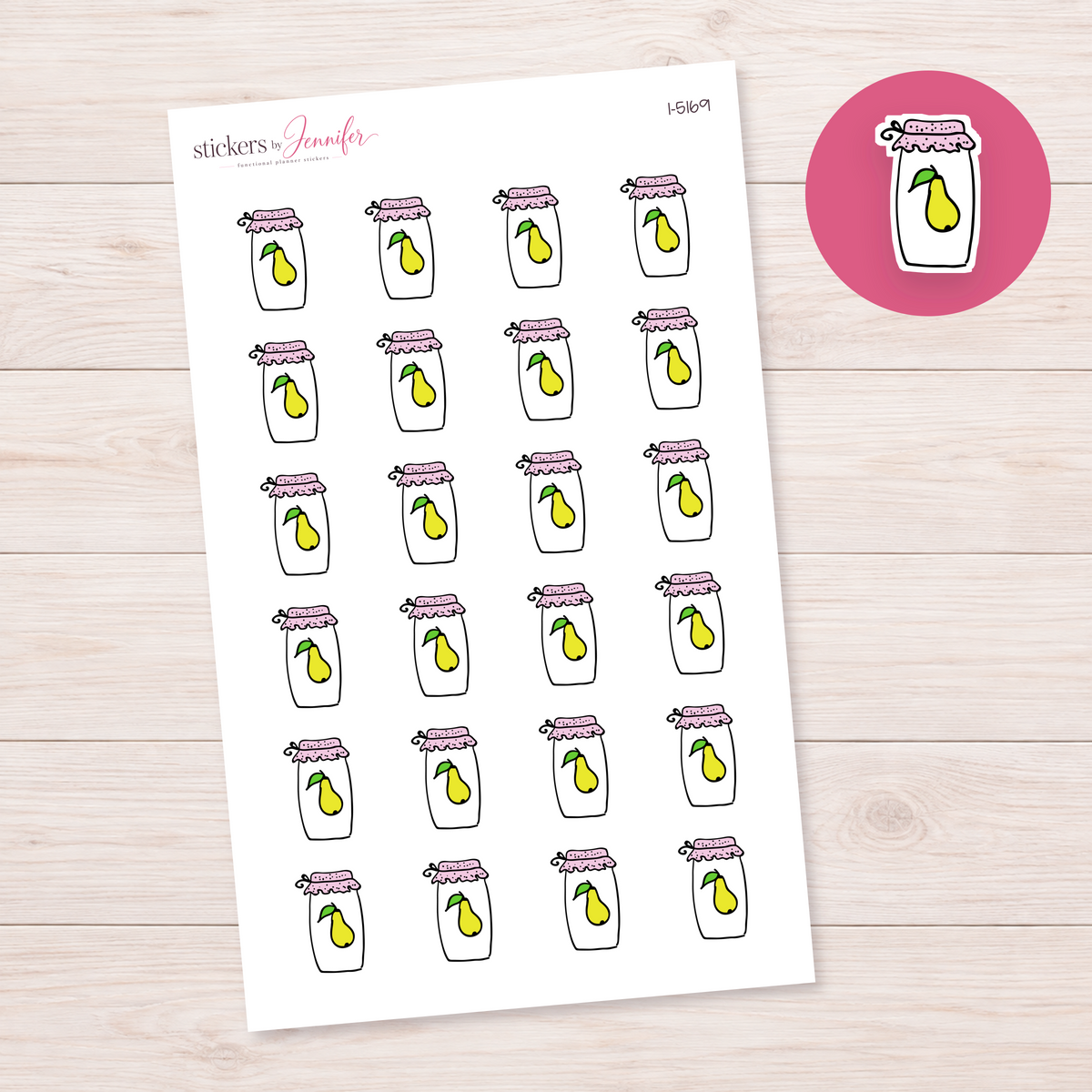 Pear Preserve Jar Planner Stickers | I-5169