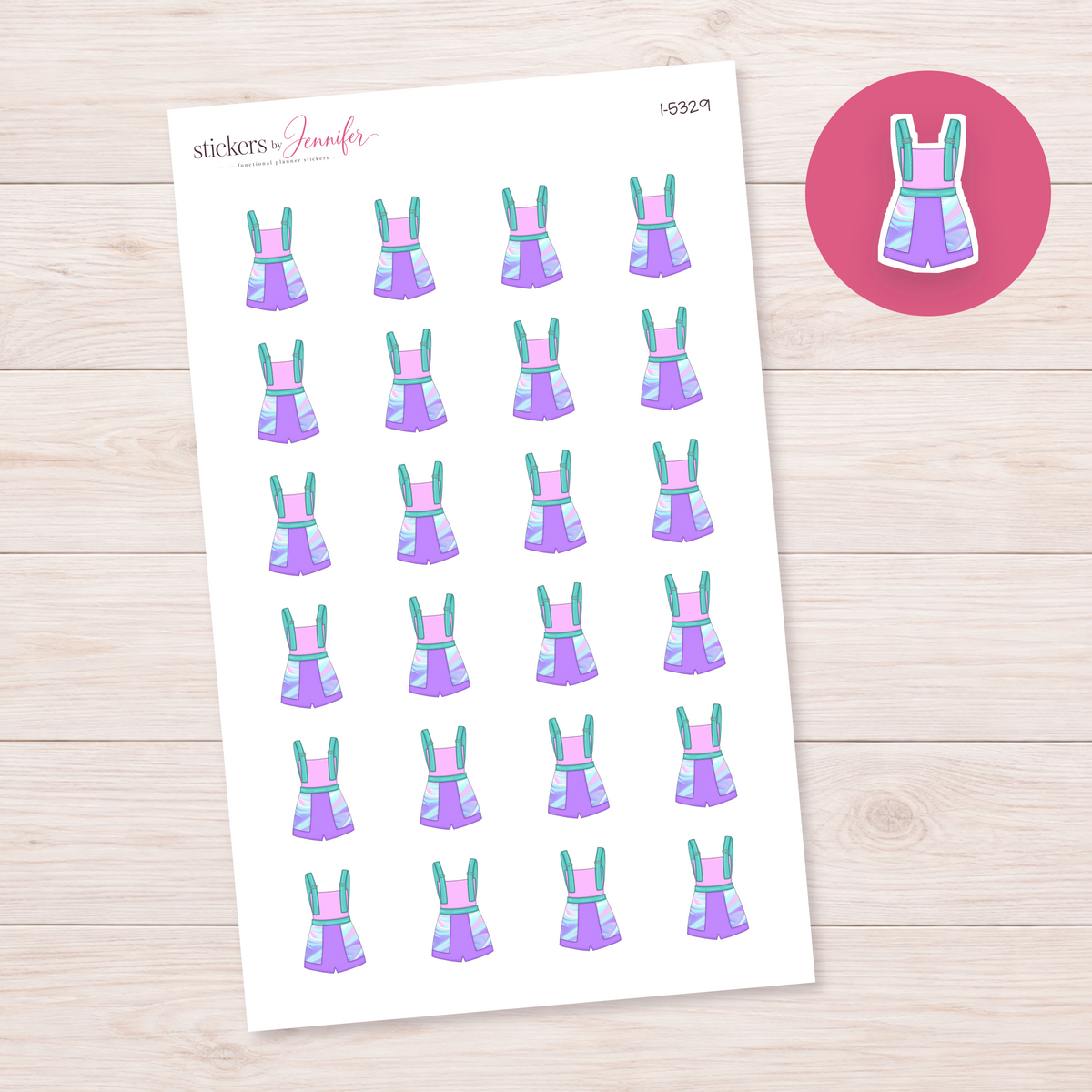 Pastel Overalls Planner Stickers | I-5329