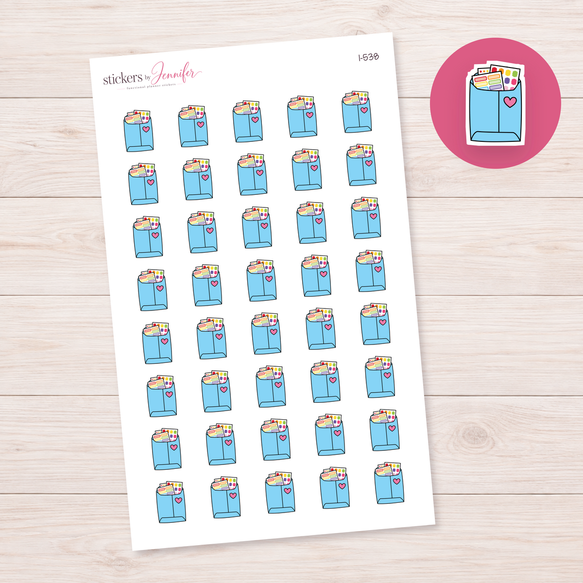 Blue Sticker Shopping Bag Planner Stickers | I-538