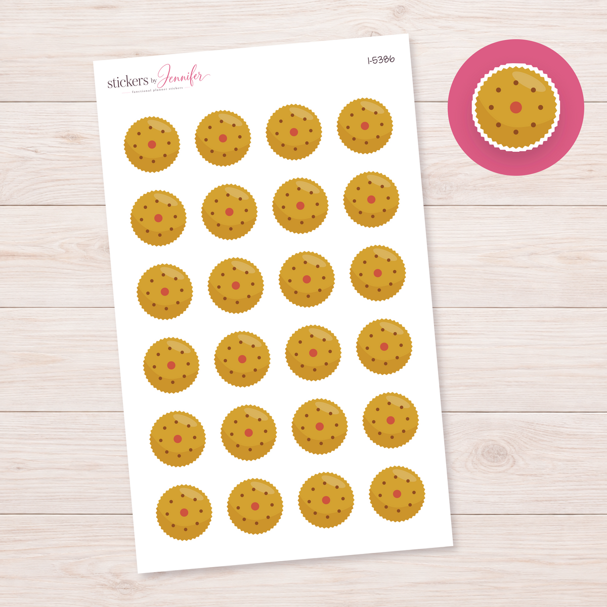 Round Biscuit Planner Stickers | I-5386