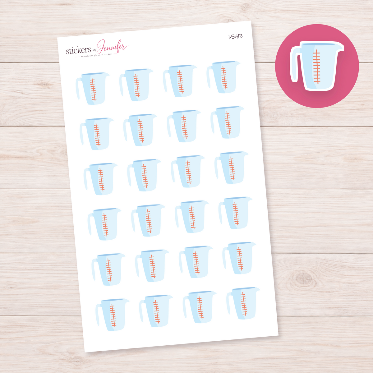 Blue Measuring Jug Planner Stickers | I-5413