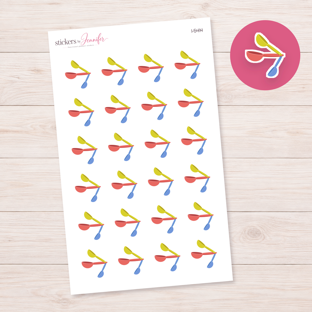 Colorful Measuring Spoons Planner Stickers | I-5414
