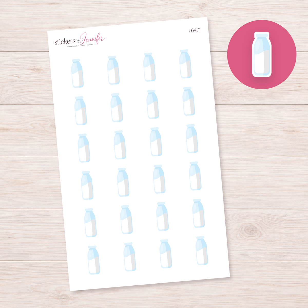 Milk Bottle Planner Stickers | I-5417