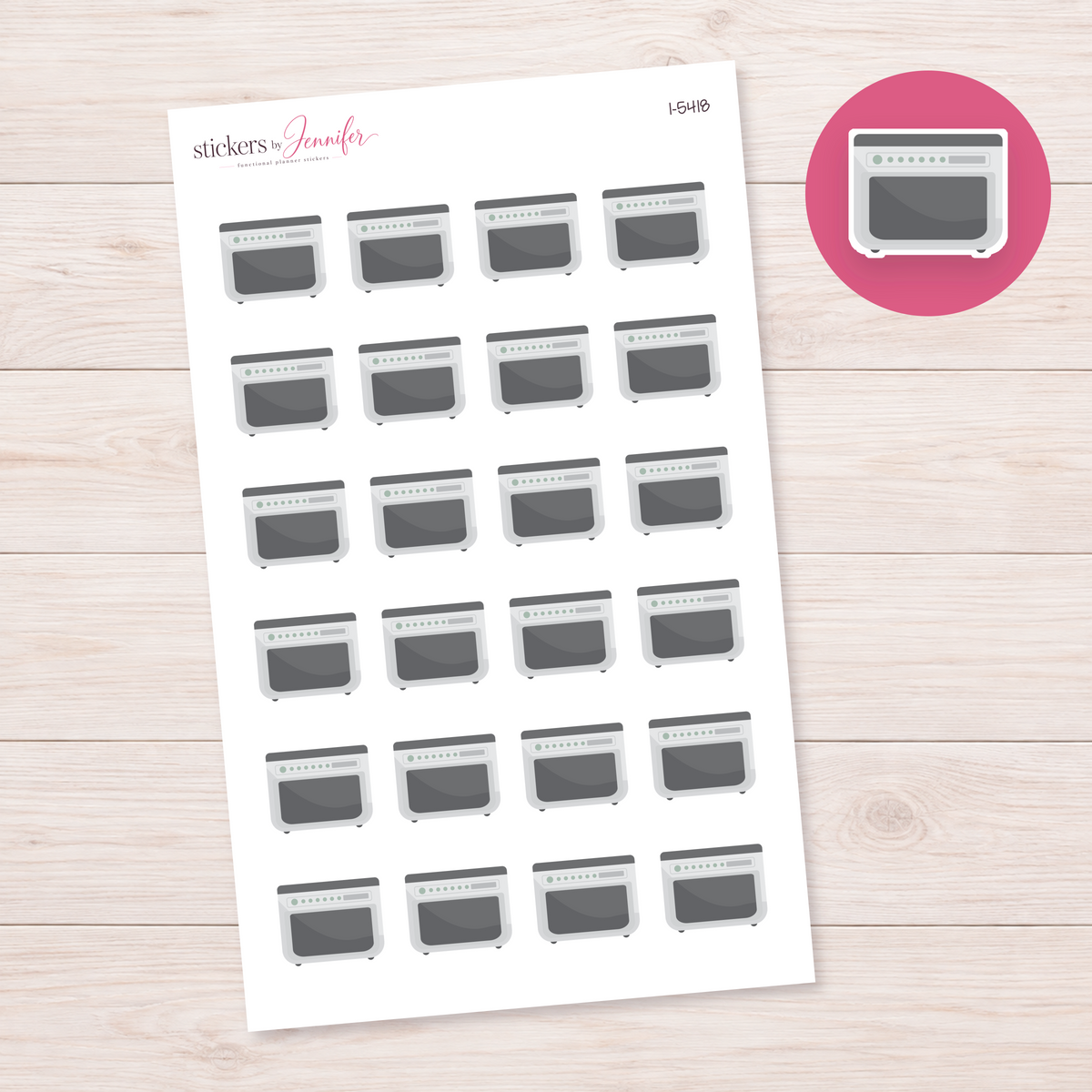 Gray Oven Planner Stickers | I-5418