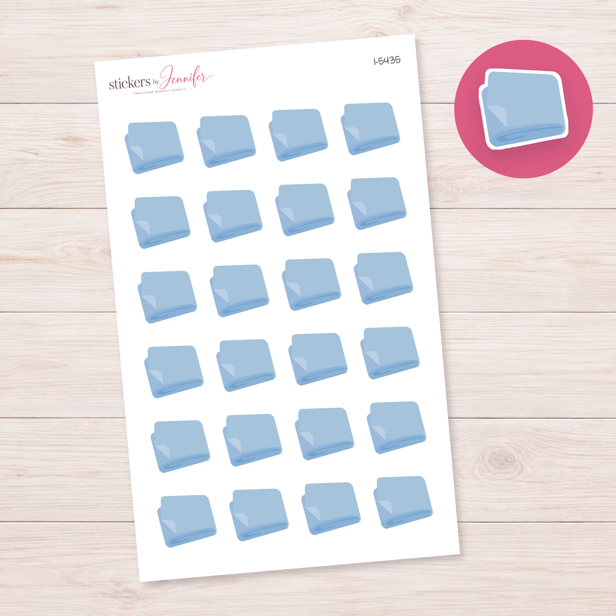 Folded Blue Blanket Planner Stickers | I-5435