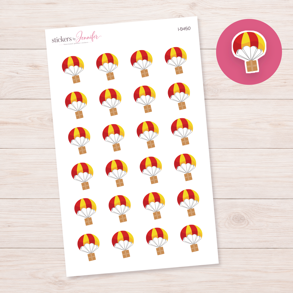 Parachute Package Planner Stickers | I-5450